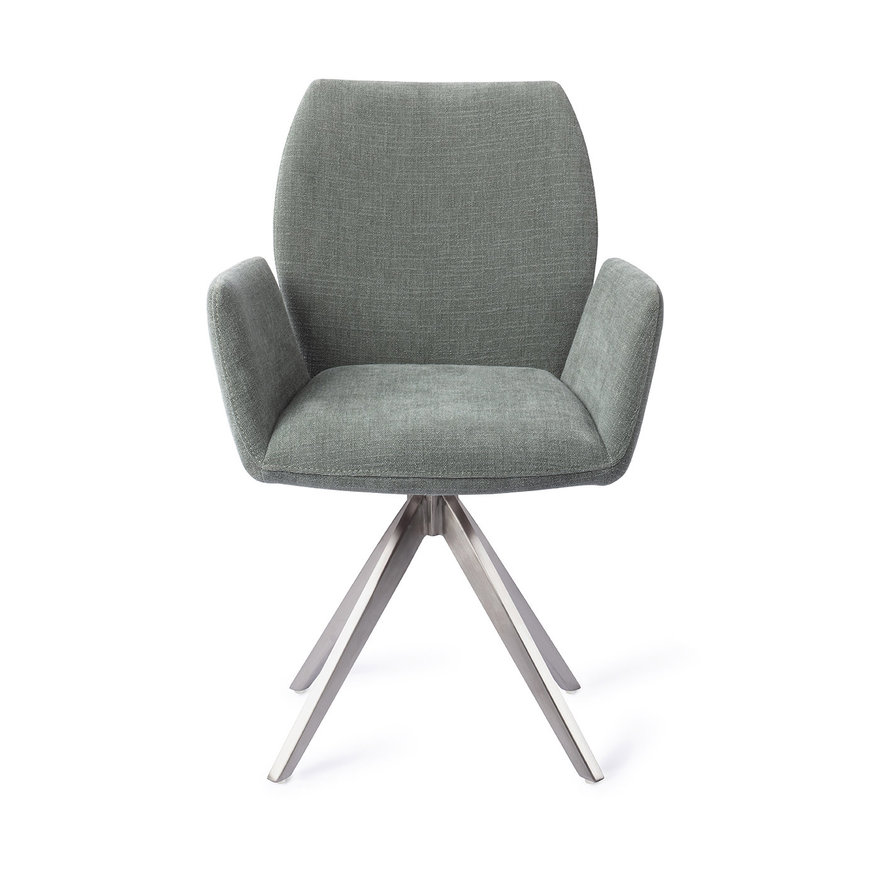 Misaki Breezy Blue Eetkamerstoel Turn Steel