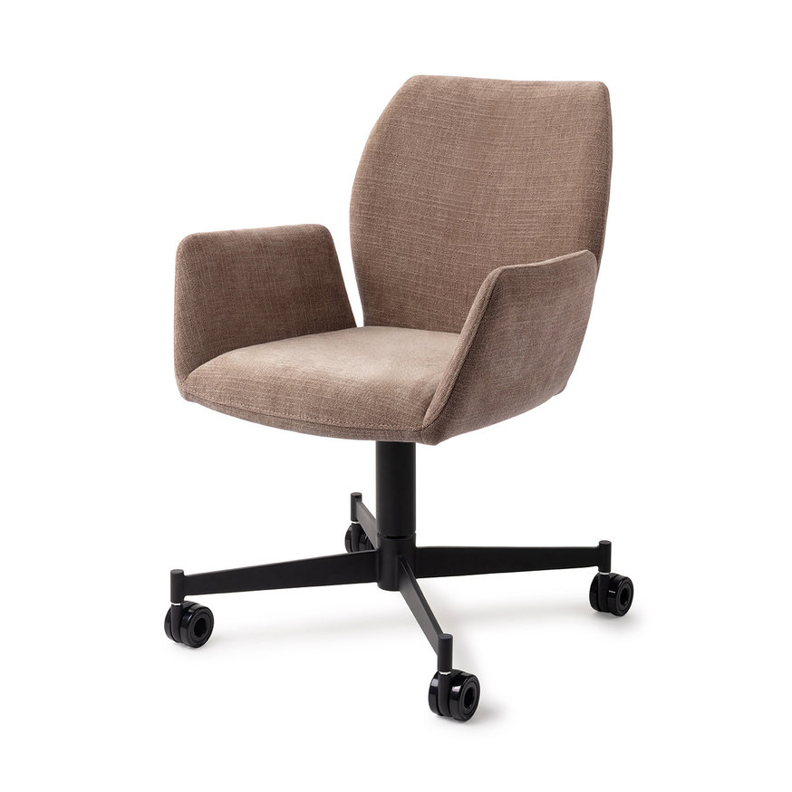 Misaki Mocha Mist Eetkamerstoel Caster Black