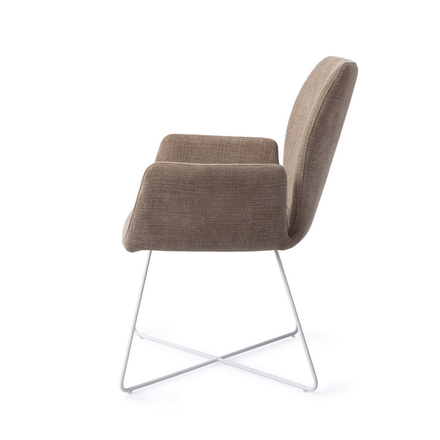 Misaki Mocha Mist Eetkamerstoel Cross White