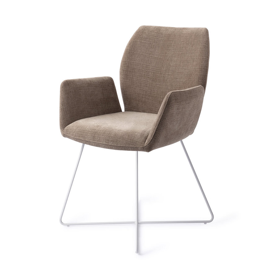 Misaki Mocha Mist Eetkamerstoel Cross White