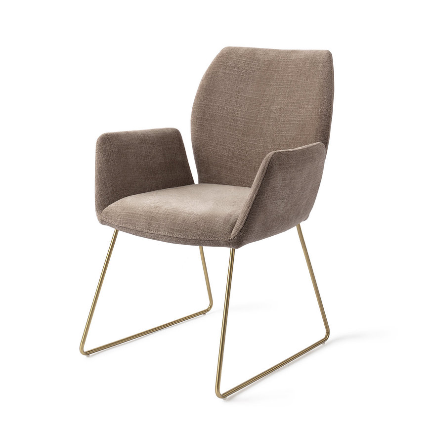 Misaki Mocha Mist Eetkamerstoel Slide Gold