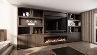 Moncetti Cinewall Royal-size 420-480 cm Eiken Dimplex 74 Inch