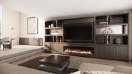 Moncetti Cinewall Royal-size 420-480 cm Eiken Dimplex 74 Inch