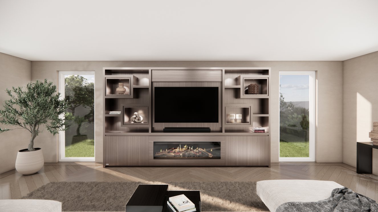 Cinewall	Monroe King-size 350-410	cm Eiken Kalfire	E-ONE