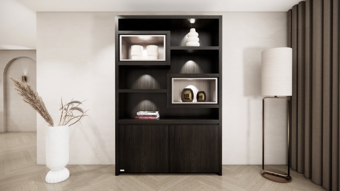 Monroe Vakkenkast Queen-size 130-160	cm Eiken