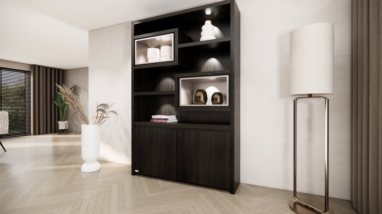 Monroe Vakkenkast Queen-size 130-160	cm Eiken