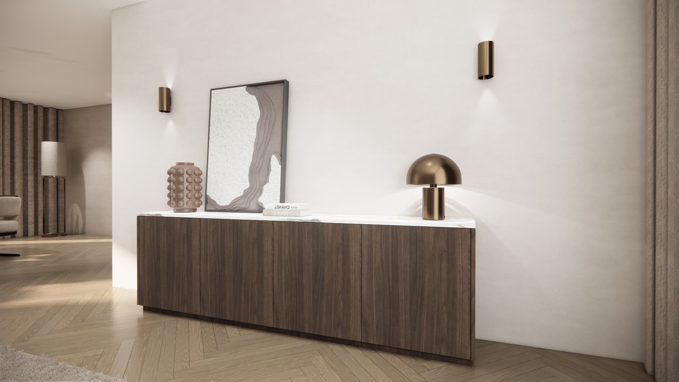 Murphy Dressoir 4	Deuren Melamine Marmer	blad