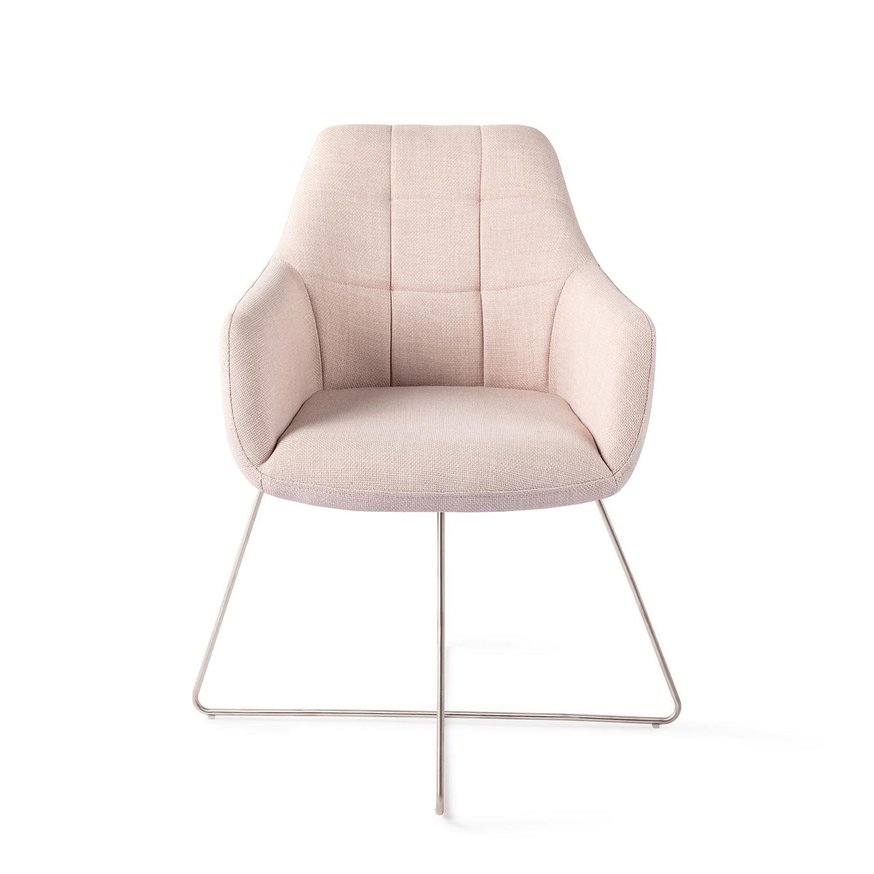 Noto Petal Pink Eetkamerstoel Cross Steel