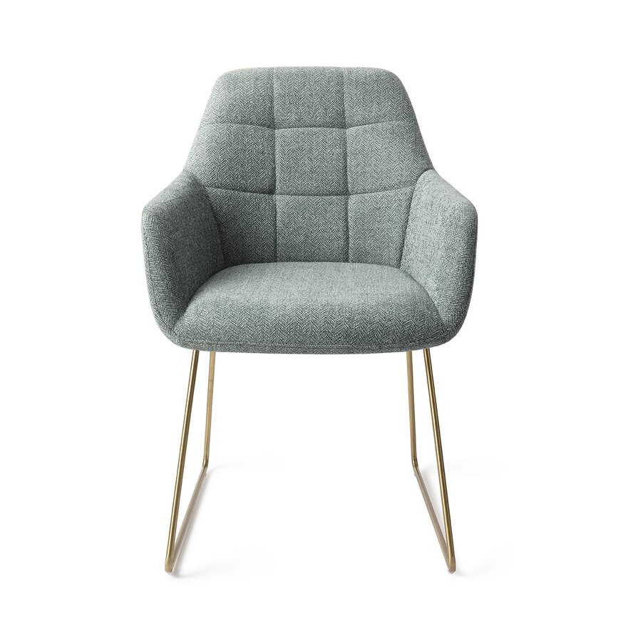 Noto Real Teal Eetkamerstoel Slide Gold