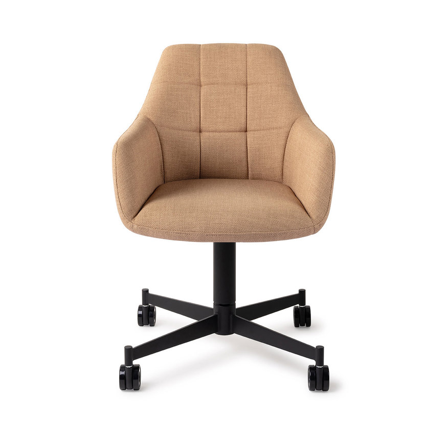 Noto Toasted Toffee Eetkamerstoel Caster Black