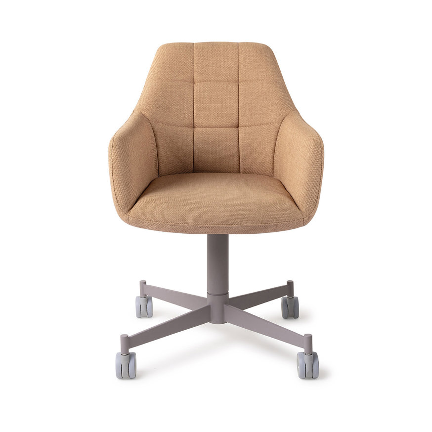 Noto Toasted Toffee Eetkamerstoel Caster Grey