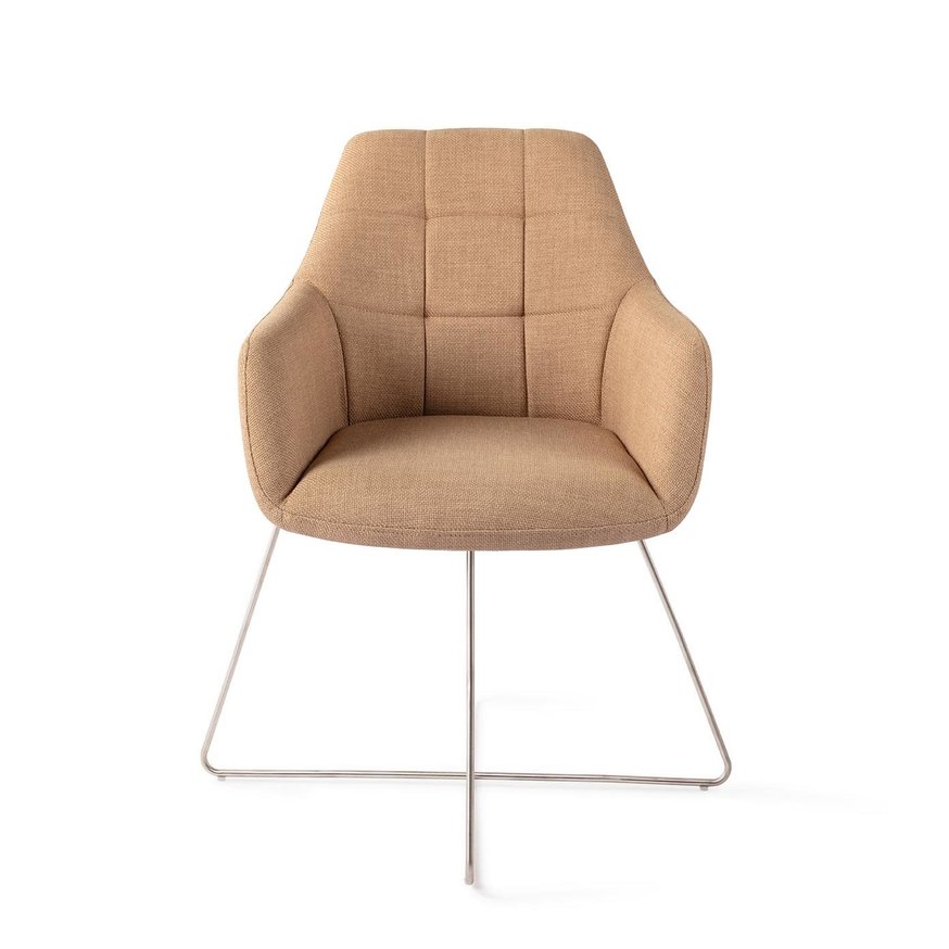 Noto Toasted Toffee Eetkamerstoel Cross Steel