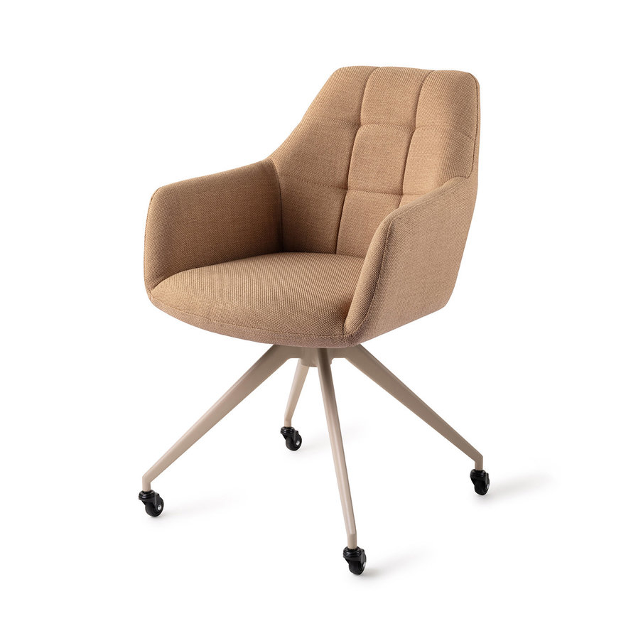 Noto Toasted Toffee Eetkamerstoel Glide Beige