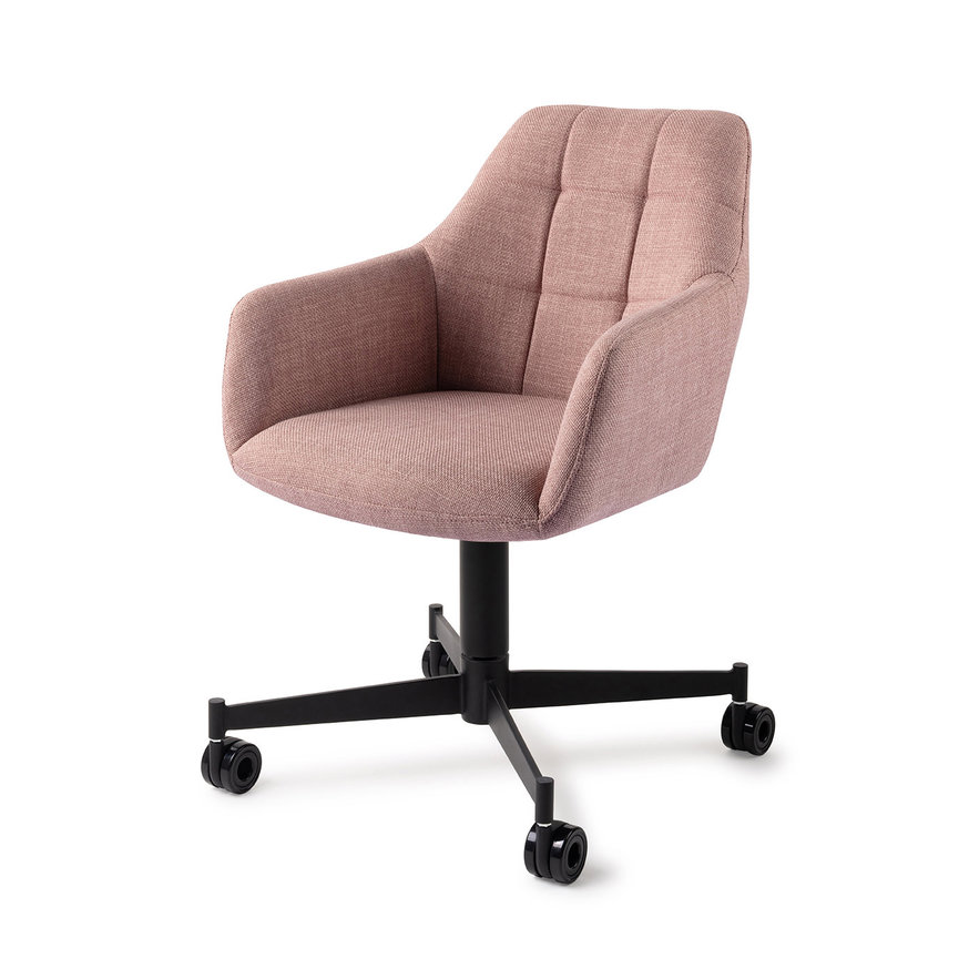 Noto VIntage Rose Eetkamerstoel Caster Black