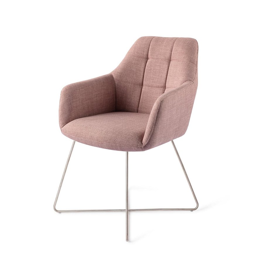 Noto VIntage Rose Eetkamerstoel Cross Steel