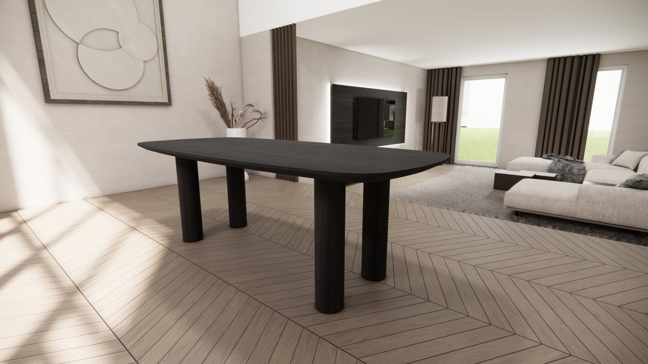 Palermo Massive 4-Round Eettafel Deens Ovaal Eiken