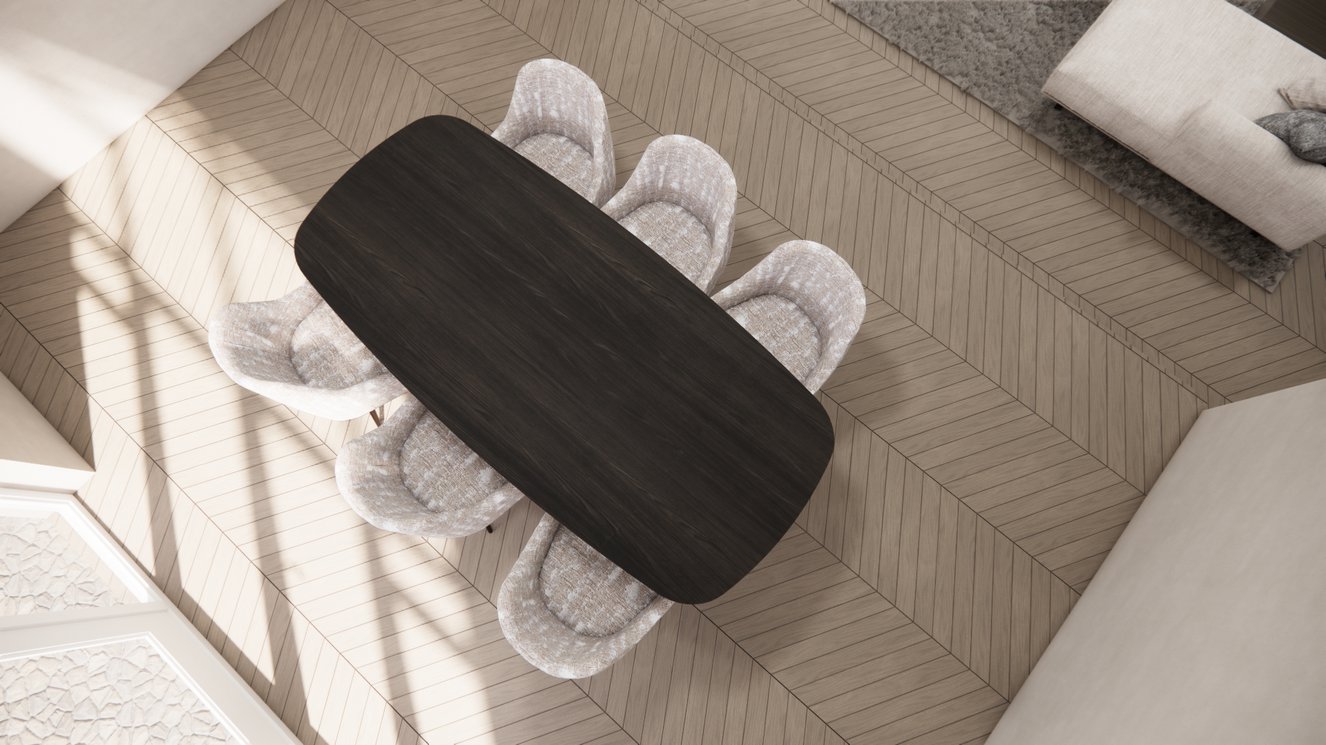 Palermo Massive 4-Round Eettafel Deens Ovaal Eiken