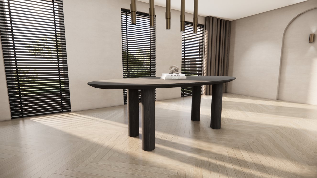 Palermo Massive 4-Round Eettafel Ovaal Eiken