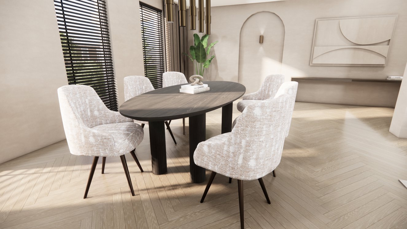 Palermo Massive 4-Round Eettafel Ovaal Eiken