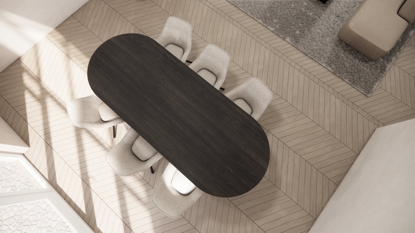 Palermo Massive 4-Round Eettafel Pil Eiken