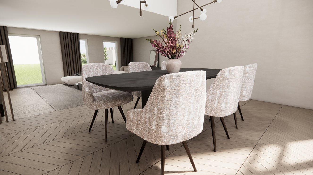 Palermo Massive 4-Square Eettafel Deens	Ovaal Eiken