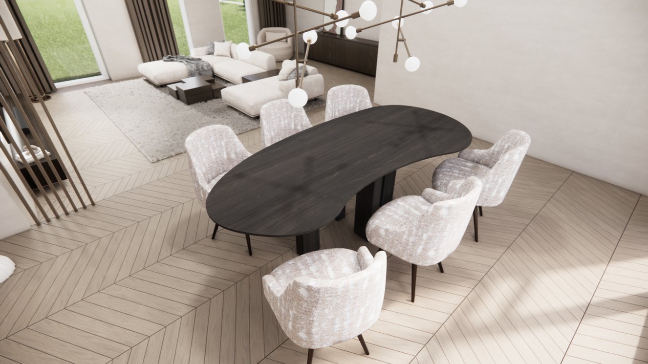 Palermo Massive 4-Square Eettafel Organisch Amaya Eiken