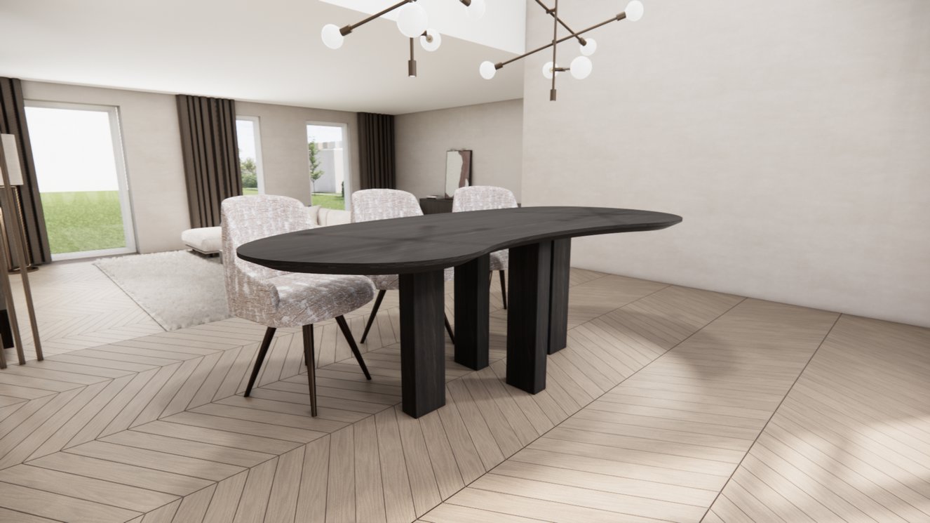 Palermo Massive 4-Square Eettafel Organisch Amaya Eiken