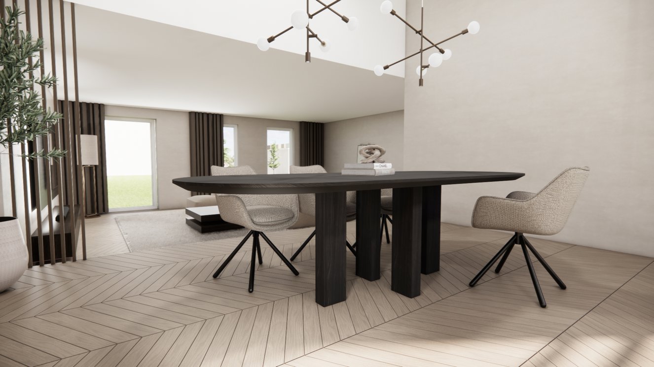 Palermo Massive 4-Square Eettafel Pil Eiken