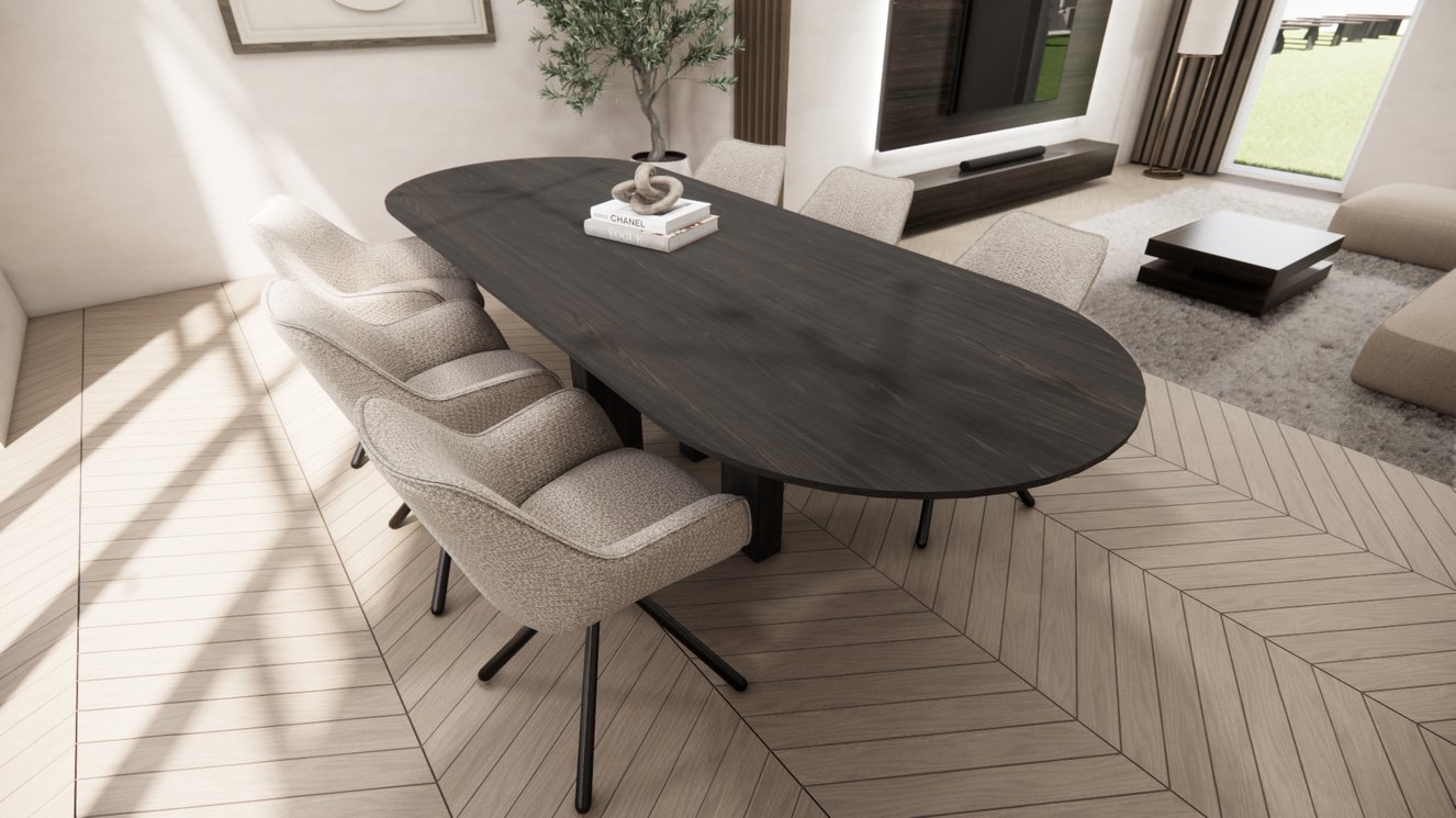 Palermo Massive 4-Square Eettafel Pil Eiken