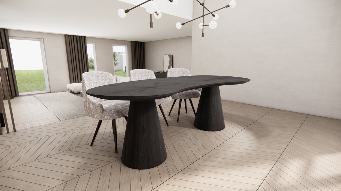 Reggio Double Cylinder Eettafel Organisch Amaya Eiken