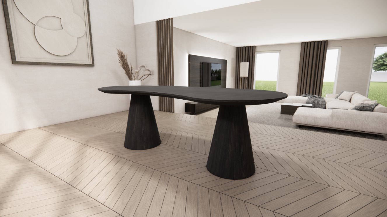 Reggio Double Cylinder Eettafel Organisch Amaya Eiken