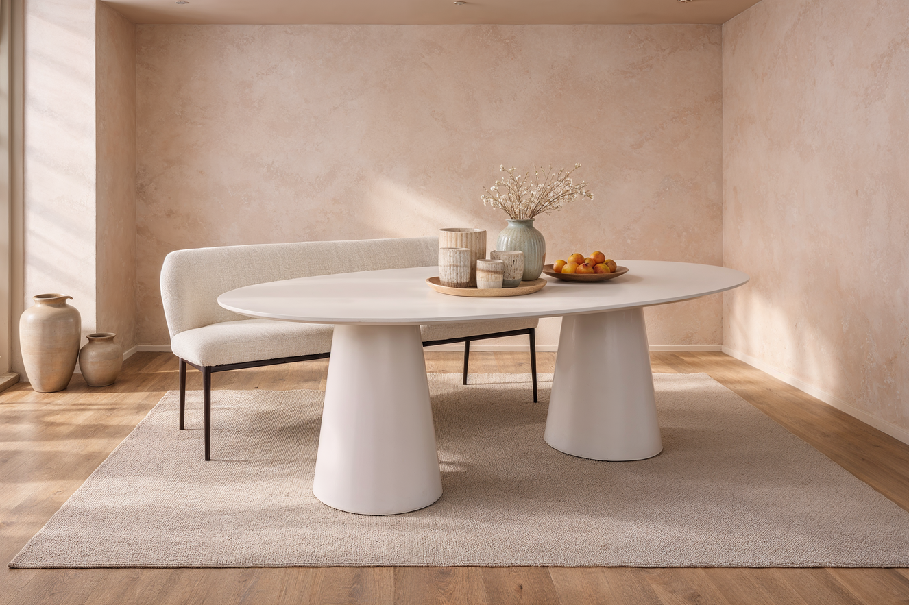 Reggio Double Cylinder Eettafel Ovaal Eiken