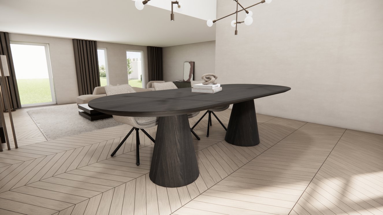 Reggio Double Cylinder Eettafel Pil Eiken