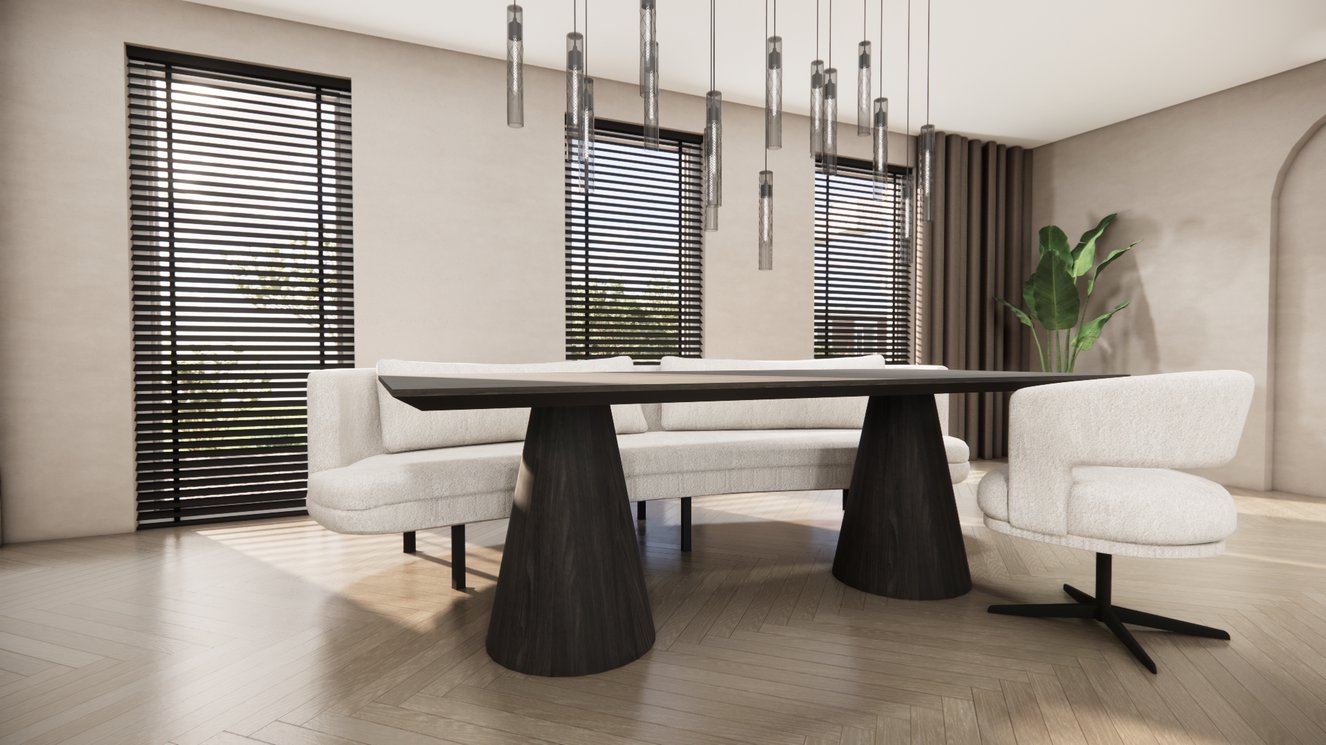 Reggio Double Cylinder Eettafel Rechthoek Eiken