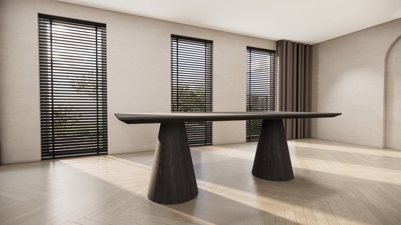 Reggio Double Cylinder Eettafel Rechthoek Eiken