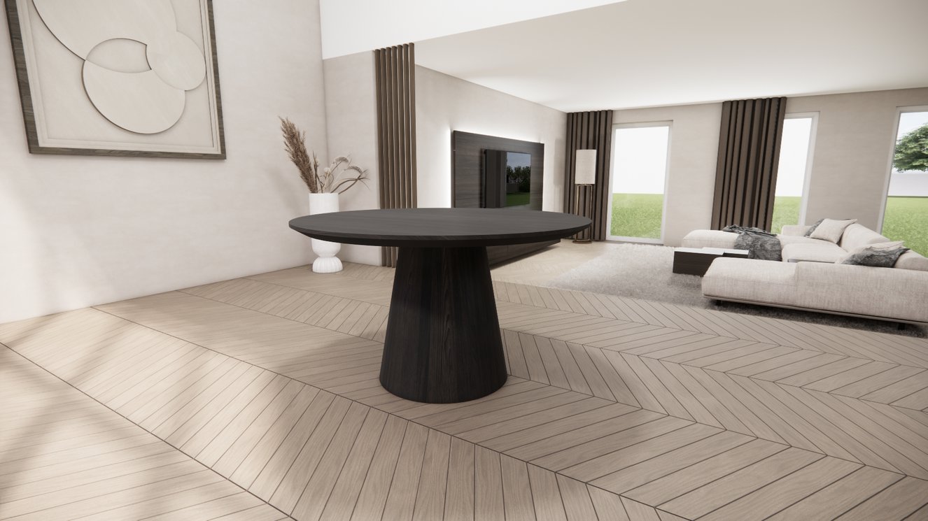 Reggio Cylinder Eettafel Rond Eiken