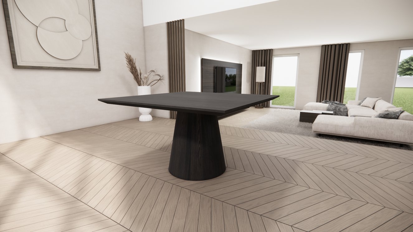 Reggio Double Cylinder Eettafel Vierkant Eiken