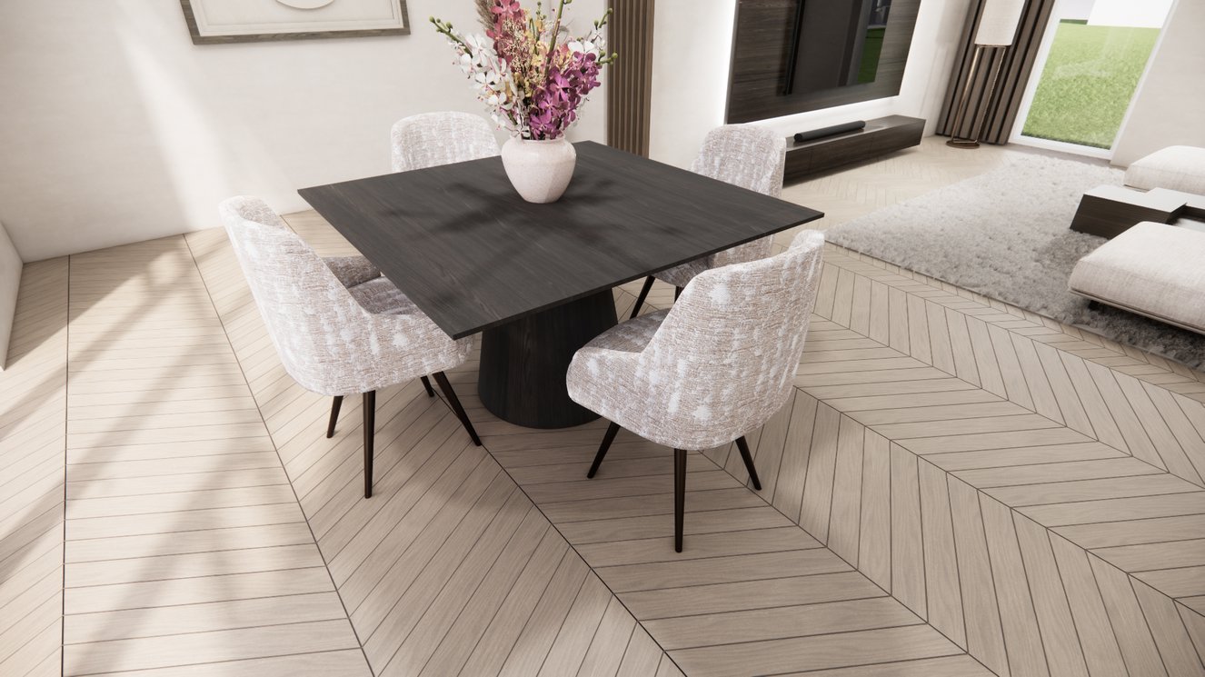 Reggio Double Cylinder Eettafel Vierkant Eiken