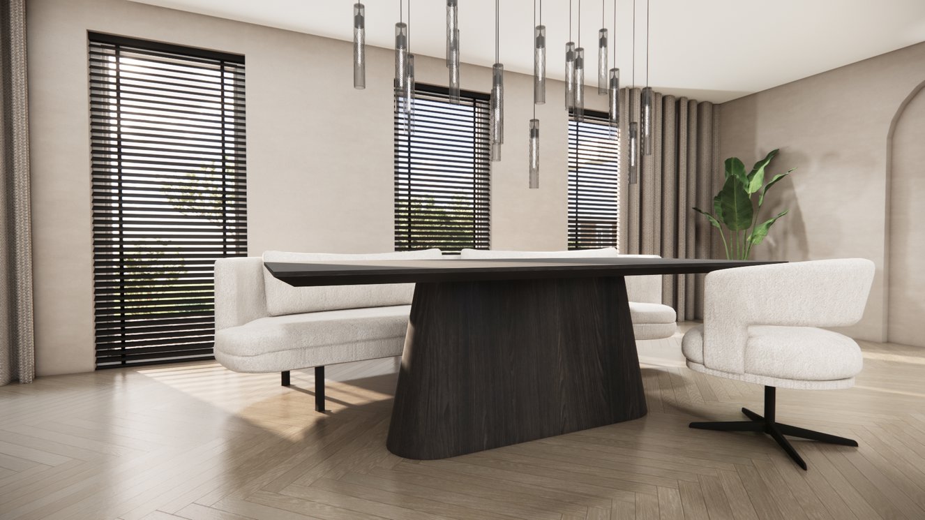 Reggio Wide Oval Eettafel Rechthoek Eiken