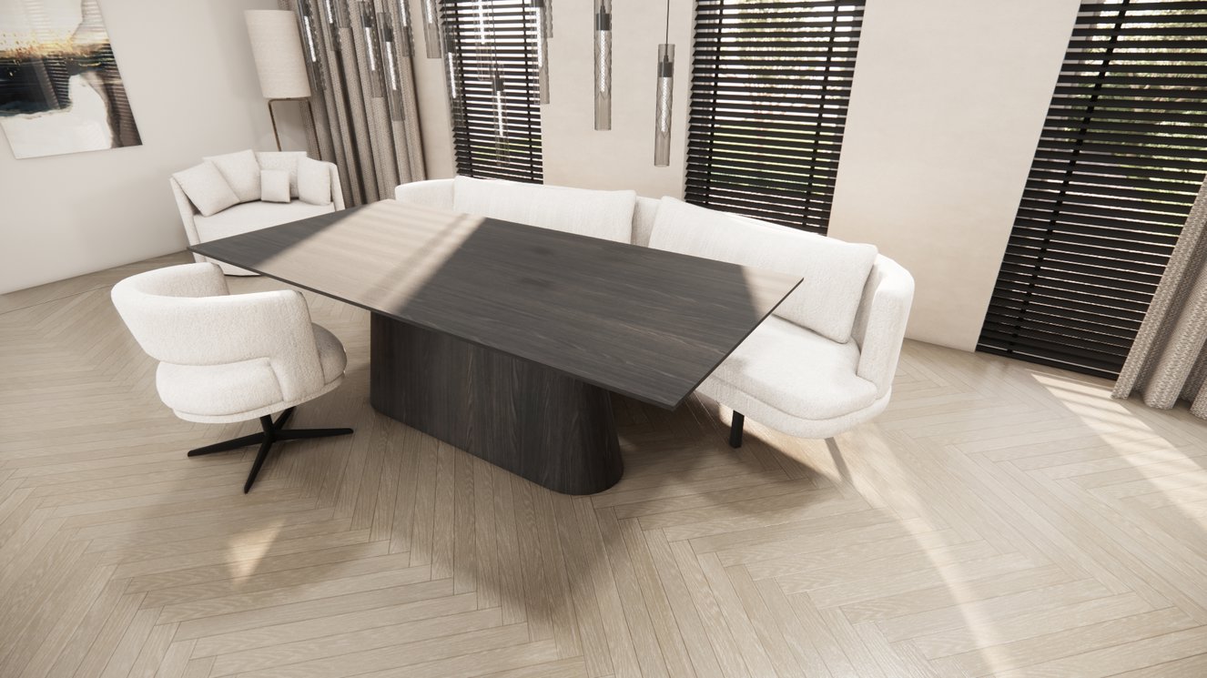 Reggio Wide Oval Eettafel Rechthoek Eiken