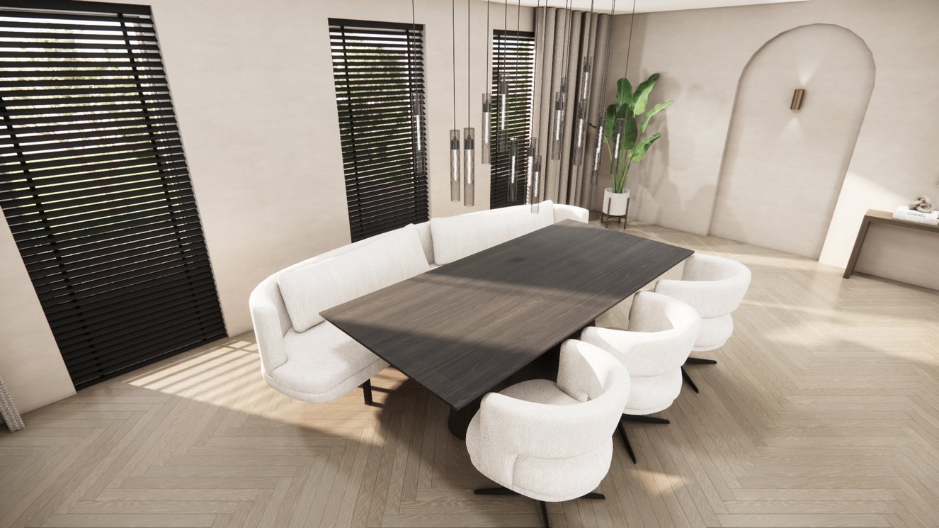 Reggio Wide Oval Eettafel Rechthoek Eiken