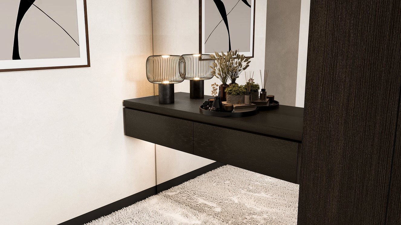 Rockefeller Make-up	tafel 2-Lades Eiken