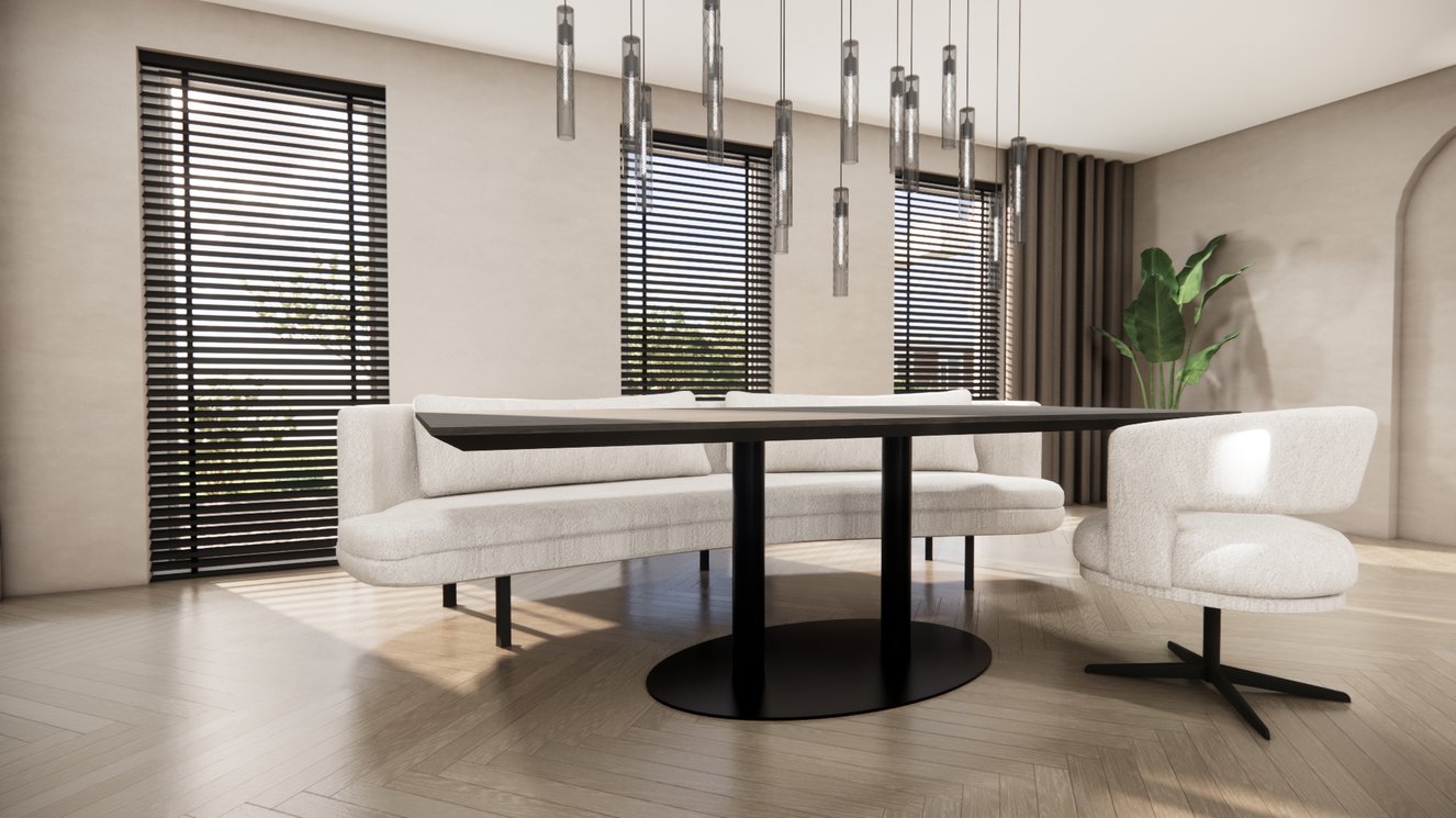 Sorrento Metal Eettafel Rechthoek Eiken