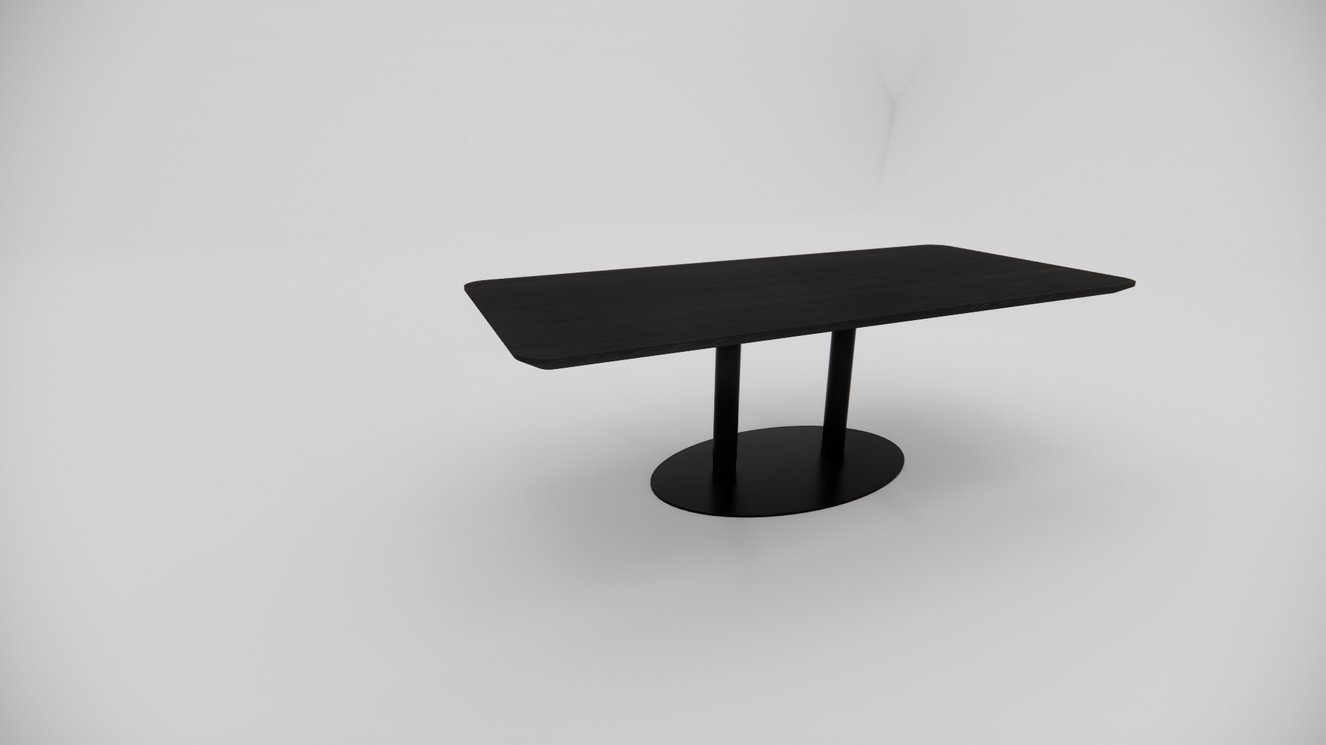 Sorrento Metal Eettafel Rechthoekig Afgeronde Hoek Eiken