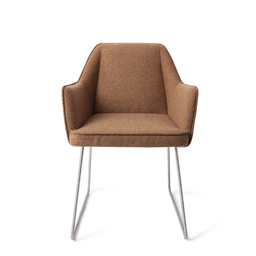 Tome Cinnamon Bun Eetkamerstoel Slide Steel