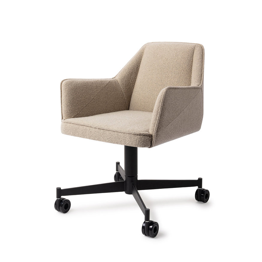 Tome Great Greige Eetkamerstoel Caster Black