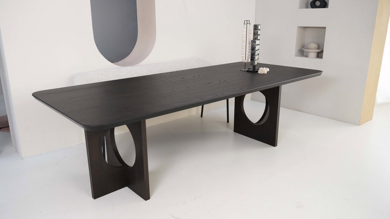 Toscana Eettafel Rechthoekig Afgeronde Hoek Eiken