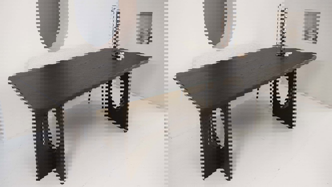 Toscana Eettafel Rechthoekig Afgeronde Hoek Eiken