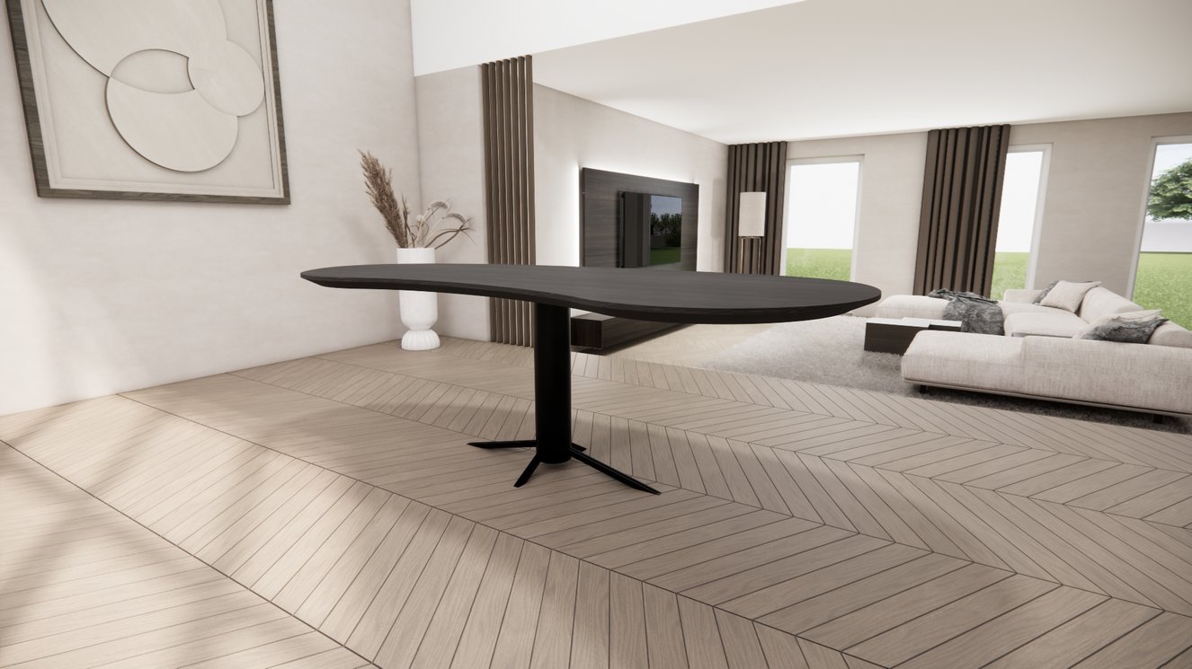 Trapini Metal Eettafel Organisch Amaya Eiken