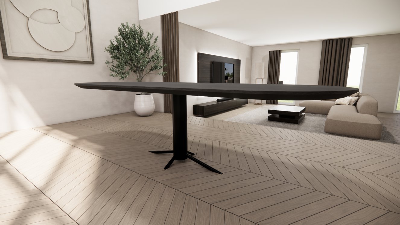 Trapini Metal Eettafel Pil Eiken